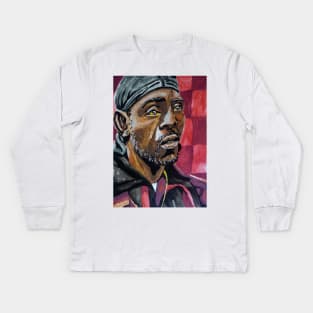 The Wire "Omar Little" watercolor portrait (original) Kids Long Sleeve T-Shirt